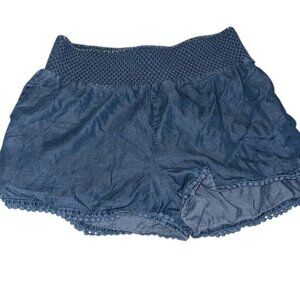 Lauren Conrad Womens Blue Smocked Waist Shorts S